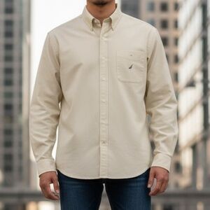 Nautica Men’s Classic Fit Long Sleeve Vintage Oxford | Size 17.5
